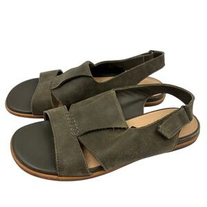 Clarks Artisan Women's Olive Green Leather Slingback Sandals Size 8